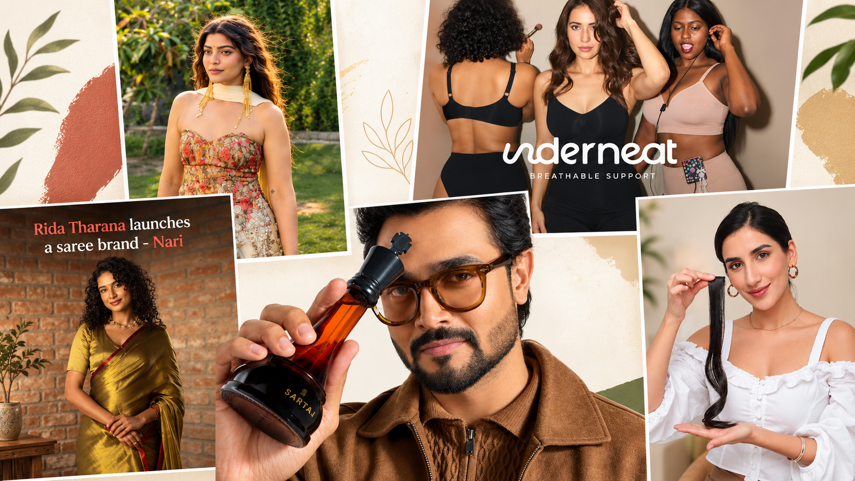 Five Indian influencers who launched their own brands – Bhuvan Bam (House of Sarkar), Rida Tharana (Nari), Kusha Kapila (Underneat), Parul Gulati (Nish Hair) and Kritika Khurana (Kritika Khurana Jewels).