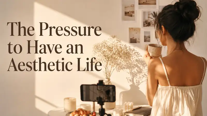 A girl shooting an aesthetic lifestyle content for social media.